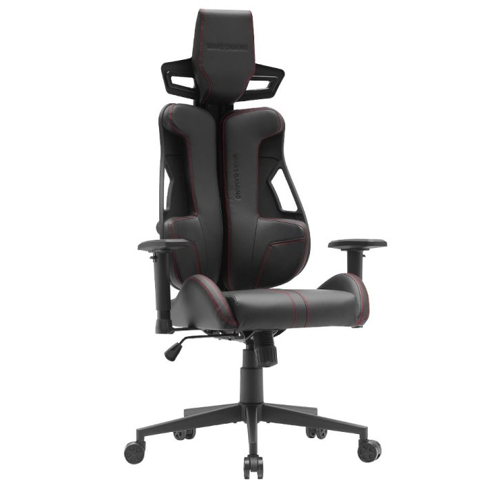 Silla Ergonomica Mars Gaming  Mgcelitebr Cuero Pu Piston De Gas Clase 4 Mas 150kg Negro Costuras Roja