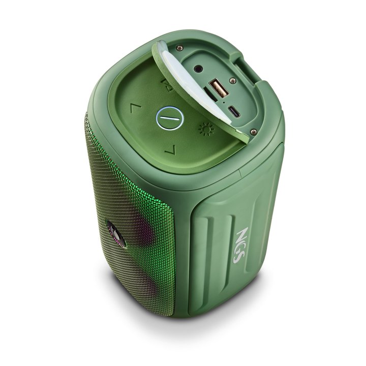 Altavoz Bluetooth Portable Ngs Rollerbeastgreen 32w Bluetooth, Luces Rgb Impermeabilidad Ipx5