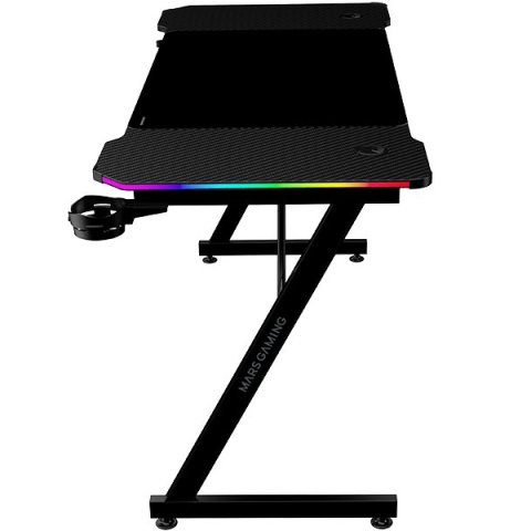 Mesa Mars Gaming Mgdx140rgb Chasis Acero 140x60x75 Fibra De Carbono Rgb Mando Gestion Cables Negro