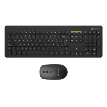 Teclado Y Mouse Unykach Wireless Mk212 Pro Slim 2.4g 1600dpi Nano Receptor Ultradelgado