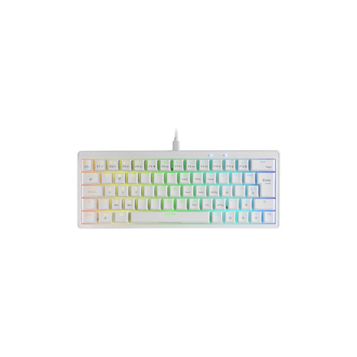 Teclado Mars Gaming Compacto Mkminiprowbes Hot-swap Mecanico Switch Azul Rgb Chroma Blanco