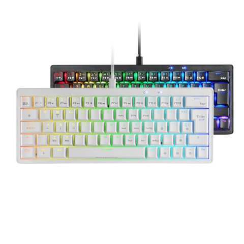Teclado Mars Gaming Compacto Mkminiprowbes Hot-swap Mecanico Switch Azul Rgb Chroma Blanco