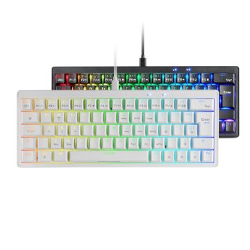 Teclado Mars Gaming Compacto Mkminiprowbres Hot-swap Mecanico Switch Marron Rgb Chroma Blanco 2