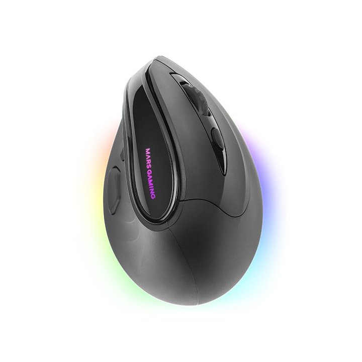 Mouse Mars Gaming Mmsk Wireless Ergo Paw3104pro 8400 Dpi Ajustable 9 Botones Mecanicos Huano Negro