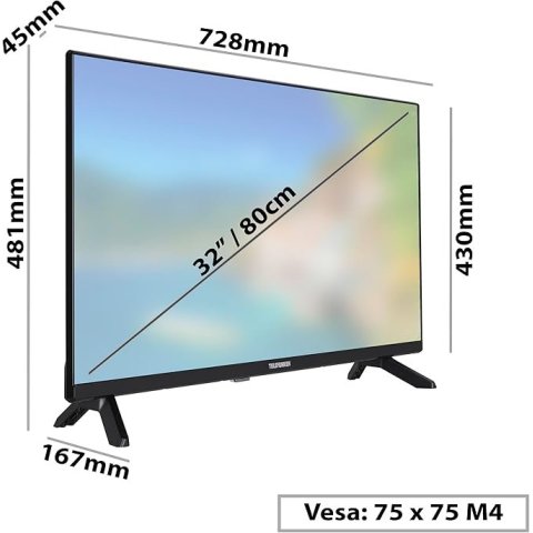 Televisor 32" Telefunken 32dtah724 Smart Tv,...