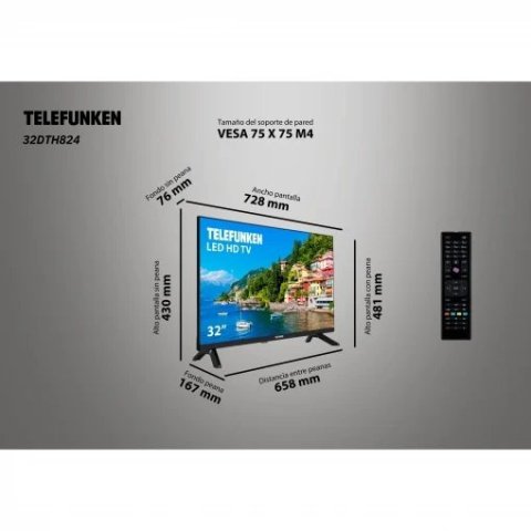 Televisor 32" Telefunken 32dth824 Modo Hotel