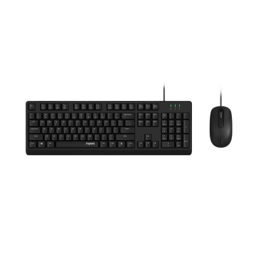 Teclado Y Mouse Rapoo Nx1500 1000dpi Cable 1,5m Color Negro 
