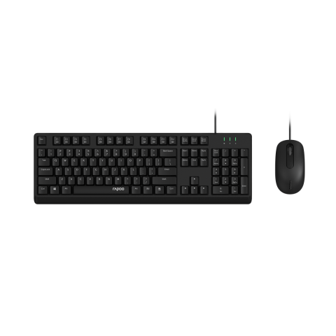 Teclado Y Mouse Rapoo Nx1500 1000dpi Cable 1,5m Color Negro 
