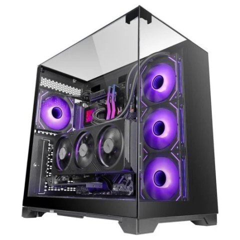 Caja Atx Semitorre Gaming Mars Gaming Mcvision Triple Cristal Templado Gpu 415mm 1x3.5 3x2.5 Negro