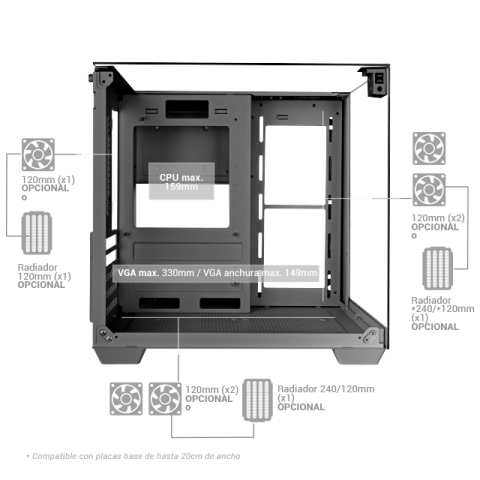 Caja Microatx Gaming Mars Gaming Mcvisionmp...