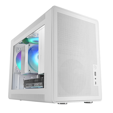 Caja Microatx Mars Gaming Mcxps Cristal Templado Mesh Gpu 280-360mm 1x3.5 2x2.5 Blancocompatible Atx/sfx