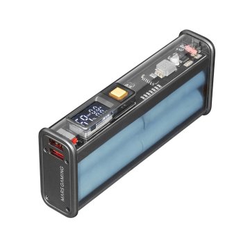 Powerbank Mars Gaming 10000mah 1xusb-c Pd 2xusb-a 1xmicrousb Linterna Diseño Transparente Y Negro