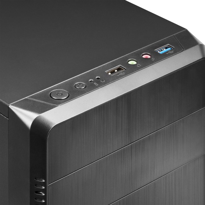 (km0) Caja Microatx Tacens Anima Acm500 Frontal Negro Diseño Alumini Pulido Usb 3.0 Y 2.0 F.a 500w Cash30