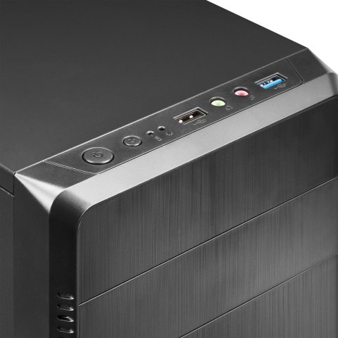 (km0) Caja Microatx Tacens Anima Acm500 Frontal Negro Diseño Alumini Pulido Usb 3.0 Y 2.0 F.a 500w Cash30