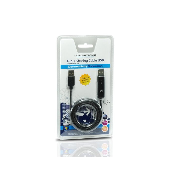 Cable Conceptronic Usb Compartidor De Teclado, Mouse Y Unidades Opticas C05-009