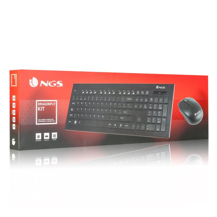 Teclado Y Mouse Ngs Wireless Dragonfly 2.4ghz Nano Usb 1200 Dpi