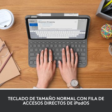 Teclado Bluetooth Funda Logitech Slim Folio Para Ipad 10  Gen Color Gris 2