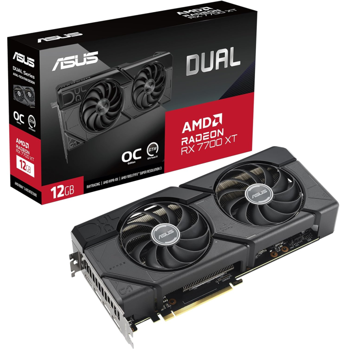 Vga Asus Dual-rx7700xt-o12g Oc Gddr6 3xdp 1xhdmi Dual Fan Cuda 3456 192bit 90yv0jz0-m0na00