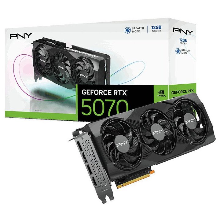 Vga Pny Geforce Rtx 5070 Oc 12gb Gddr7 3xdp 1xhdmi 2.16 Ghz Cuda 6144 Triple Fan 192bit 250w Vcg5070