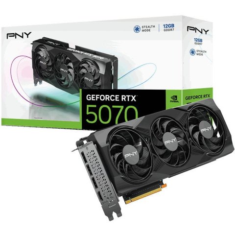 Vga Pny Geforce Rtx 5070 Oc 12gb Gddr7 3xdp 1xhdmi 2.16 Ghz Cuda 6144 Triple Fan 192bit 250w Vcg5070