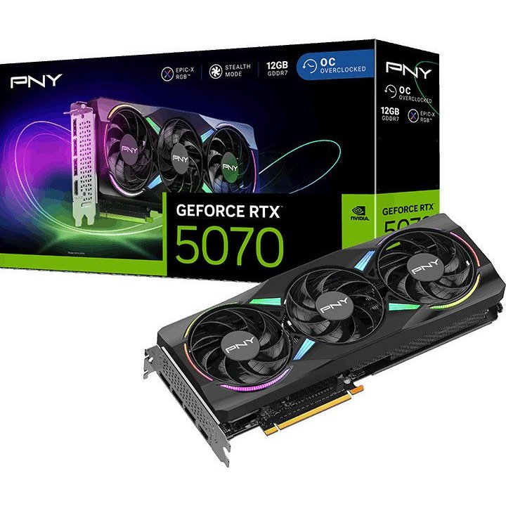 Vga Pny Geforce Rtx 5070 Oc Argb 12gb Gddr7 3xdp 1xhdmi 2.16 Ghz Cuda 6144 192bit 250w