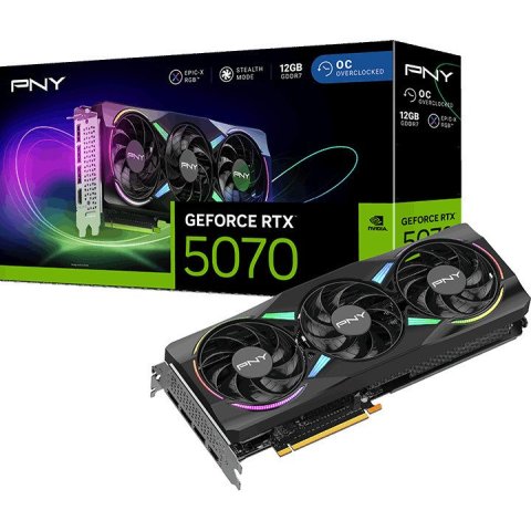 Vga Pny Geforce Rtx 5070 Oc Argb 12gb Gddr7 3xdp 1xhdmi 2.16 Ghz Cuda 6144 192bit 250w