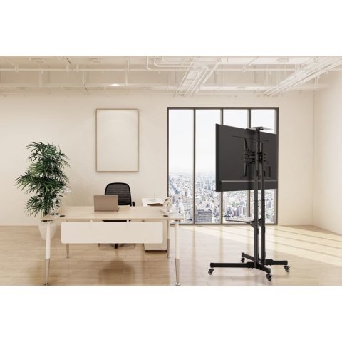 (km0) Soporte De Suelo Con Ruedas Equip Para Pantalla De 37" - 70" Fijo Max. Vesa 600x400 Hasta 50kgcash30