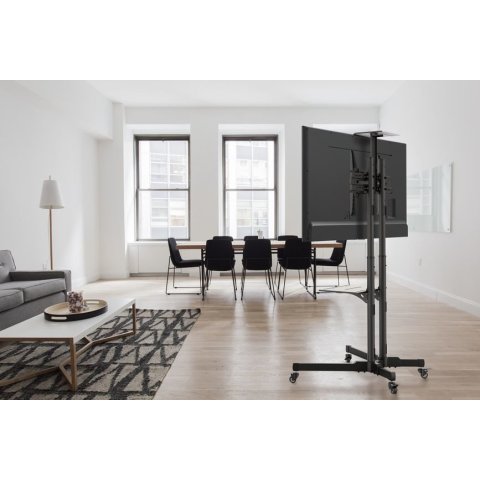 (km0) Soporte De Suelo Con Ruedas Equip Para Pantalla De 37" - 70" Fijo Max. Vesa 600x400 Hasta 50kgcash30