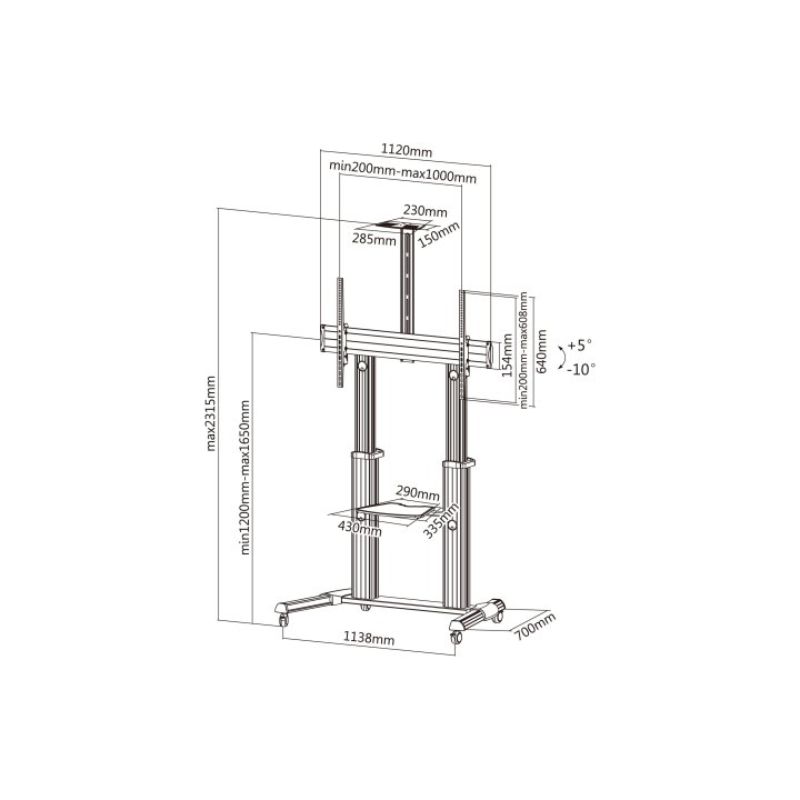 (km0) Soporte De Pantalla Equip Con Ruedas De 60-100" Cash30 