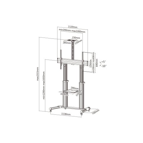 (km0) Soporte De Pantalla Equip Con Ruedas De 60-100" Cash30 