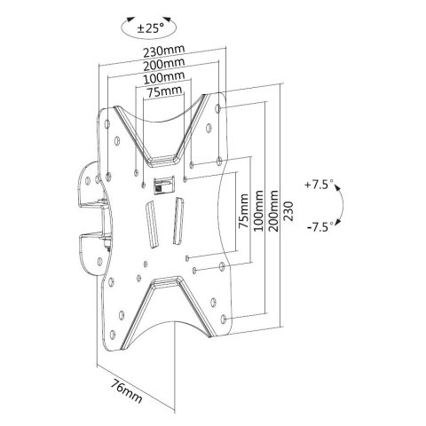 (km0) Soporte De Pared Orientable Equip Para Pantalla De 23" - 42" Inclinable -7.5âº +7.5âº Giratorio Max 25kgs Vesa Max 200x