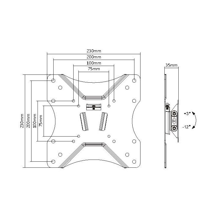 (km0) Soporte De Pared Orientable Equip Para Pantalla De 23" - 42" Inclinable -12âº +3âº Max 20kgs Vesa Max 200x200 Cash30