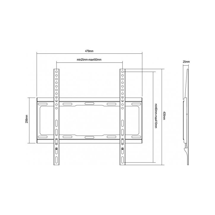 (km0) Soporte De Pared Fijo Equip Para Pantalla 32" - 55" Fijo Vesa Max. 400x400 Cash30