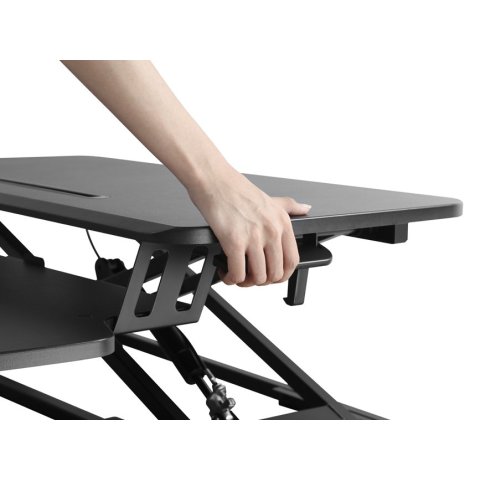 (km0) Stand De Sobremesa Ergonomico Equip 650840 Para Pc   Pantalla Y Teclado Altura Ajustable Cash30