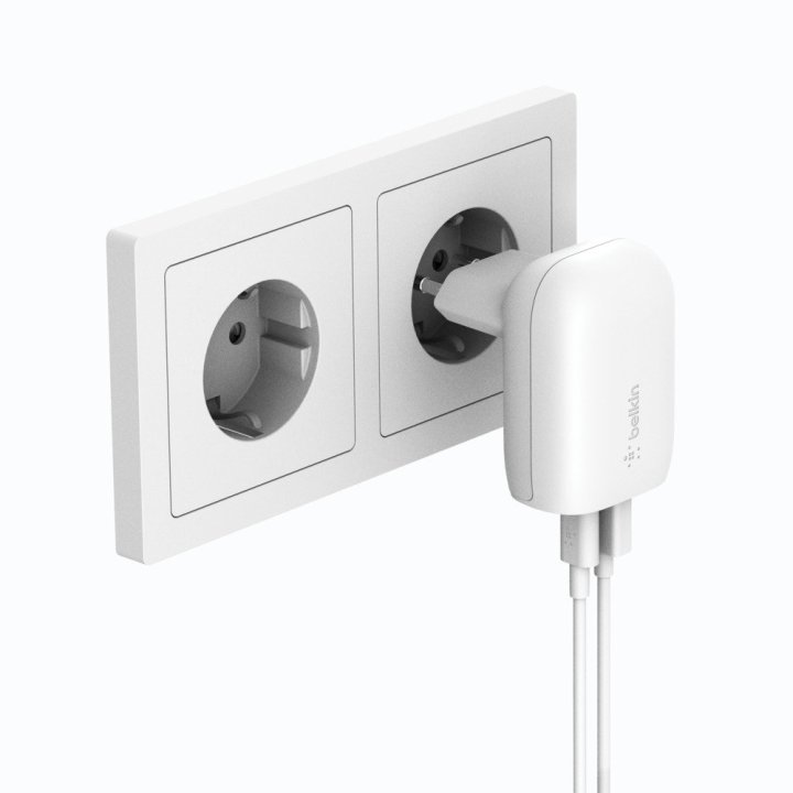 Cargador De Pared Belkin Wcb007vfwh Boost Charge Usb-c + Usb Pps 37w