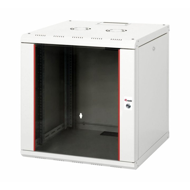 Armario Mural 19" Equip 12u 600 X 600 X 640 Color Blanco Puerta De Cristal Templado