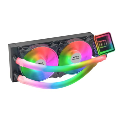 (km0) Sistema De Refrigeracion Liquida Mars Gaming Ml-ultra240 Black 2x12cm Argb Tpd 500w Intel Y Amd Cash30