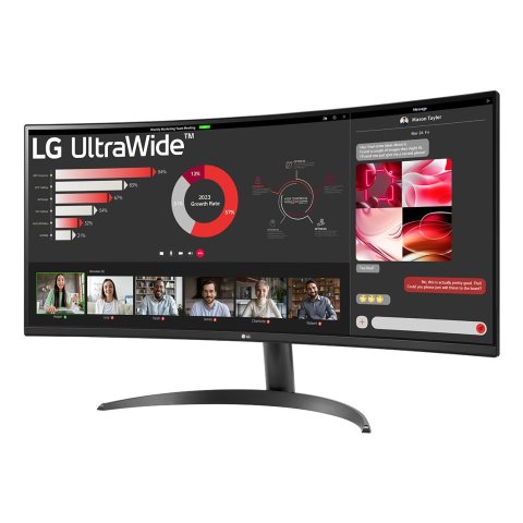 (km0) Monitor 34" Curvo Dp Hdmi Lg Ultrawide 34wr50qk-b Wqhd 3440x1440 Vesa 100x100 Cash30