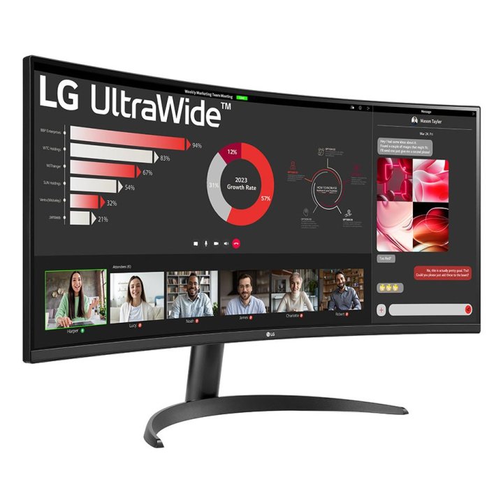 (km0) Monitor 34" Curvo Dp Hdmi Lg Ultrawide 34wr50qk-b Wqhd 3440x1440 Vesa 100x100 Cash30