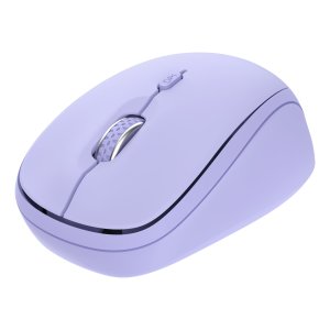 Mouse Trust Wireless Y Bluetooth Yvi+ Lila 1600dpi Ajustable 3 Botones 3 Dispositivos 