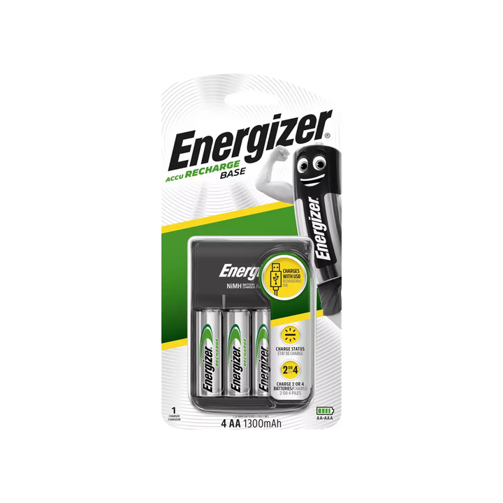 Cargador Pilas Recargable Energizer Power Plus 4 Pilas Hr6 Aa 1300mha Incluidas (ecotasas Incluidas)
