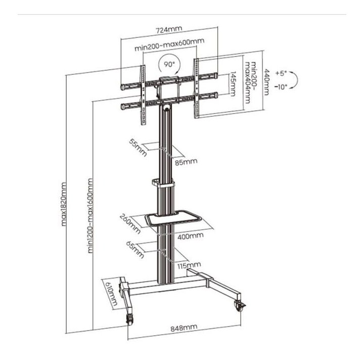 Soporte De Suelo Con Ruedas Equip Para...