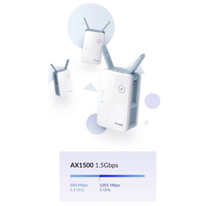 Range Extender Wifi 6 D-link E15 Mesh Ax1500 1p Giga 2 Antenas Omni Direc