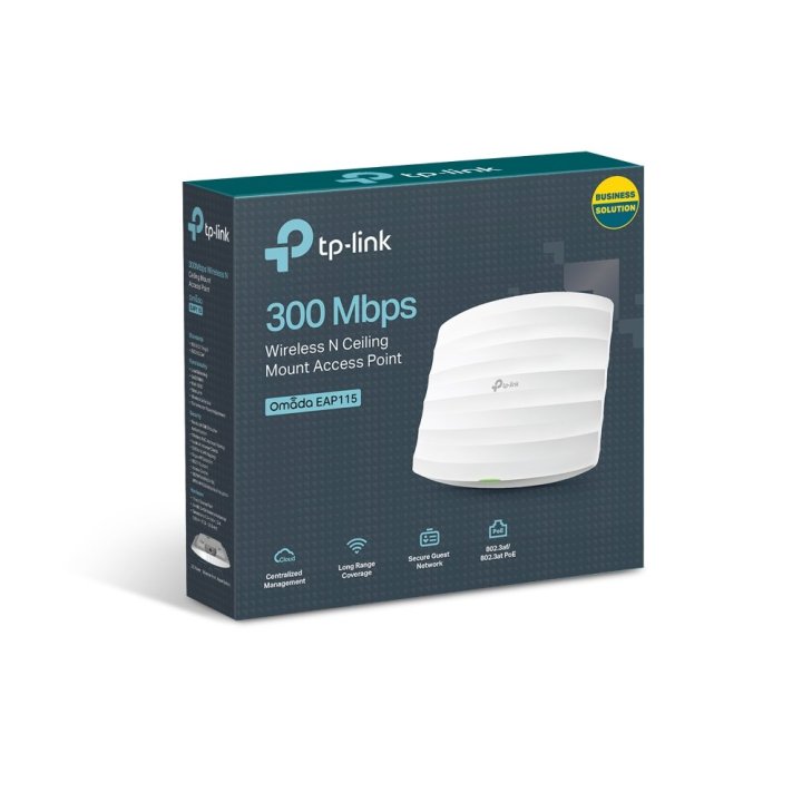Punto De Acceso Interior Wifi Tp-link Eap115 300mb En 2,4ghz Pto Eth Montaje En Techo Poe Pasivo 2 Ant. Int. 3dbi Gestion Cen