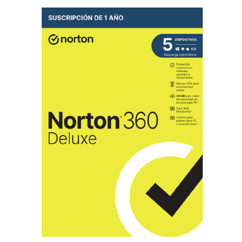Norton 360 Deluxe 50gb Es 1 User 5 Device 12mo **l. Electronica