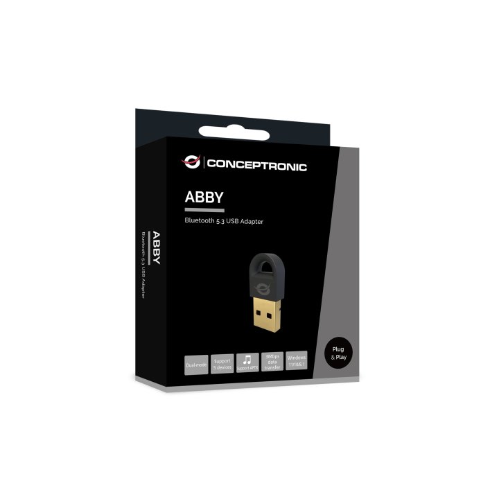 Adaptador Bluetooth Conceptronic Abby016b Usb Bluetooth 5.3 20m 5 Dispositivos Simultaneos