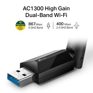 Usb Wifi Dualband Tp-link Archer T3u Plus Antena Externa Alta Ganancia Wifi Ac1300 400mb En 2,4ghz Y 867mb En 5ghz Usb3.0 2