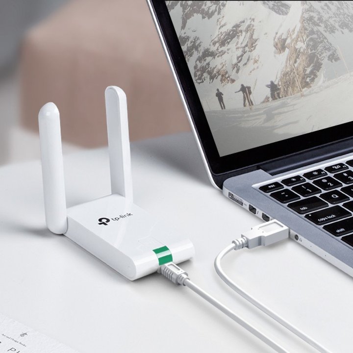 Usb Wifi Tp-link Wn822n 300mb Alta Ganancia 2 Antenas Fijas Cable De Extension Usb
