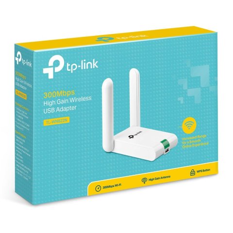 Usb Wifi Tp-link Wn822n 300mb Alta Ganancia 2 Antenas Fijas Cable De Extension Usb