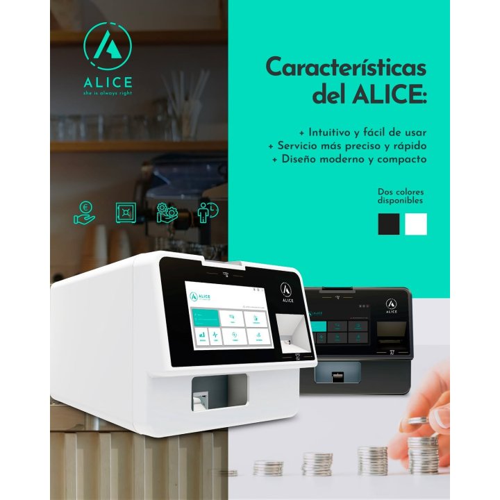 Maquina De Autocobro Alice Negra 